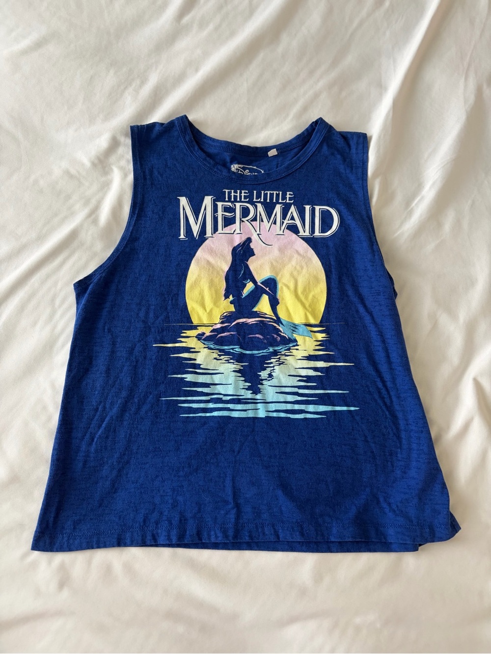 Disney Blue The Little Mermaid Sunset Graphic Tank